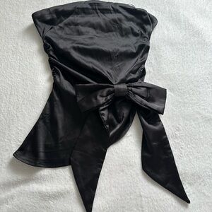 PacSun Black Strapless Top with Bow